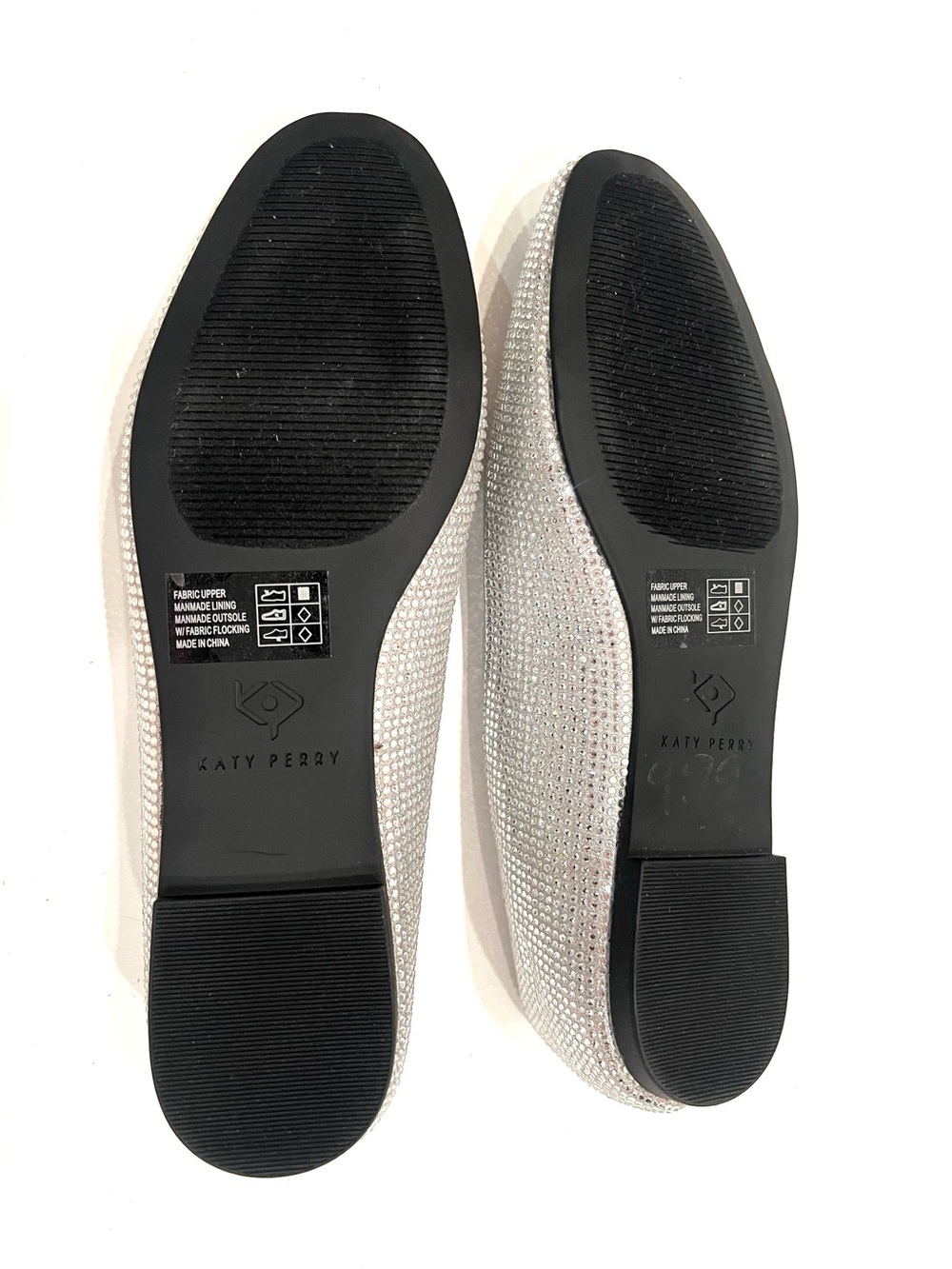 Katy Perry Collections x Hello Kitty Silver Crystal Rhinestone Ballet Flats NEW - Picture 10 of 12